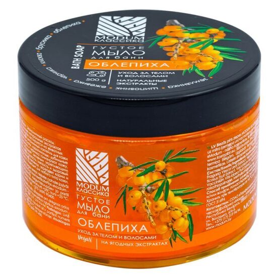 Biezas vannas ziepes Smiltsērkšķis, 500 g Modum