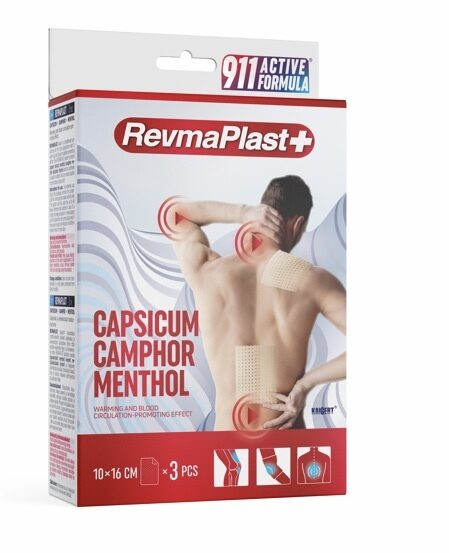 911 active formula Revmaplast+ plāksteri 10x16cm, 3 gb.