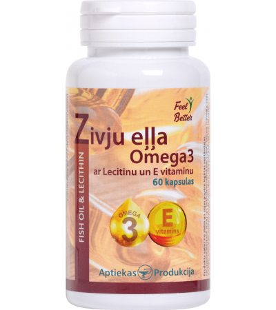 Zivju eļļa Omega-3 ar Lecitīnu un E vitamīnu, N60