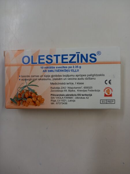 Olestezīns rektālās sveces 10×2,35 gr