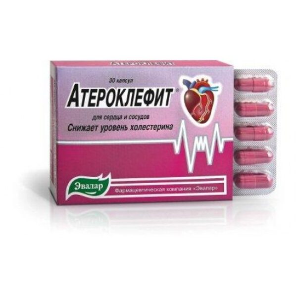 Атероклефит от холестерина Эвалар 60 капсул 