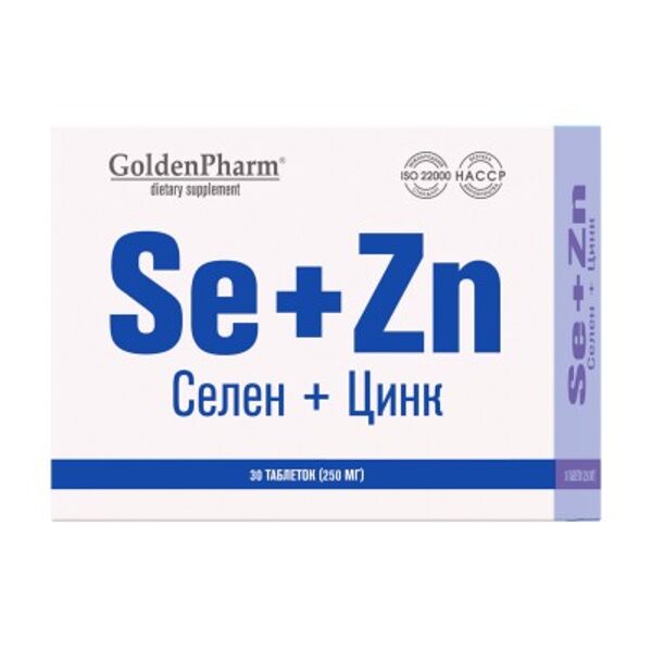 Golden Pharm Selēns + Cinks (cinka citrāts), 36 tabletes