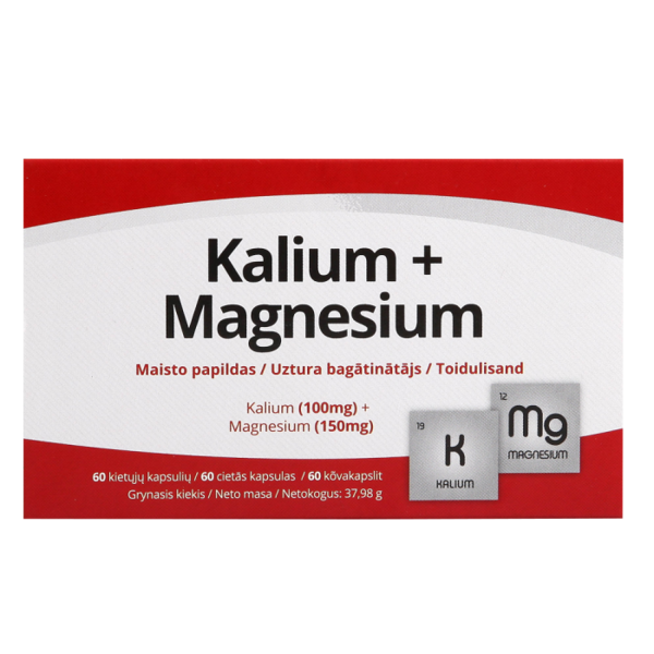 KALIUM + MAGNESIUM kapsulas, 60 gab