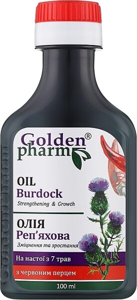 Масло для кожи головы Golden Pharm Burdock Oil Репейное с красным перцем, 100 мл