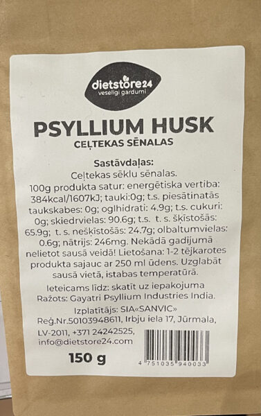 Psilliums (psyllium) – ceļtekas (plantago psyllium L.) sēklu sēnalas.